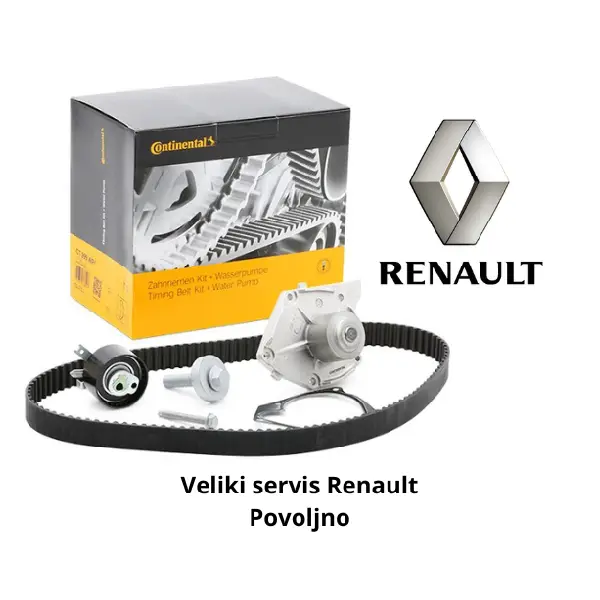 Veliki servis renault clio 1.5 dci.Zupčasti kaiš,španer,roler zupčastog kaiša,i pumpa za vodu.